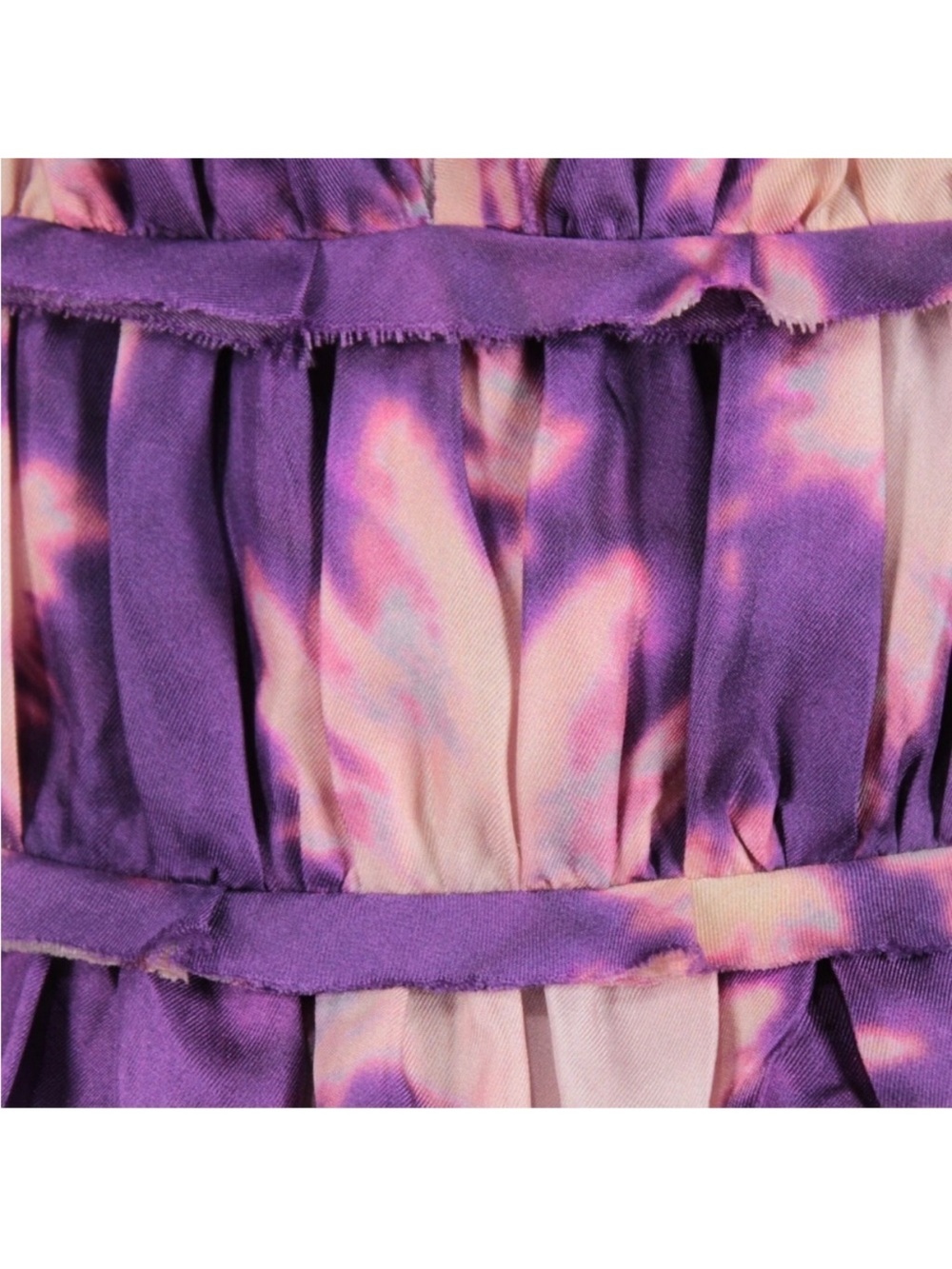 Ulla Johnson Emery Silk Ruffle Long Sleeve Mini Dress Purple Cassis Blur 0 NWOT - Picture 13 of 15